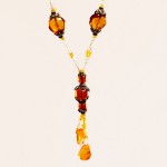 SOLD Amber and Seed Bead Necklace - Image 3