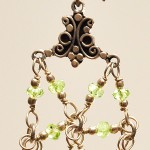 SOLD Citrine and Peridot Cascade Earrings - Image 3