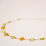 Faceted Square Beads on Delicate Gold Chain - Image 2