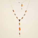 SOLD Amber with Sterling Drop Necklace - Image 4