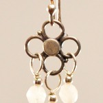 SOLD Rose Quartz Clover Earings - Image 3