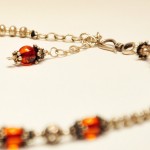 SOLD Bali Bead Necklace with Amber Accents - Image 4