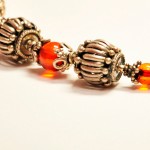 SOLD Bali Bead Necklace with Amber Accents - Image 3