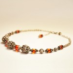 SOLD Bali Bead Necklace with Amber Accents - Image 2